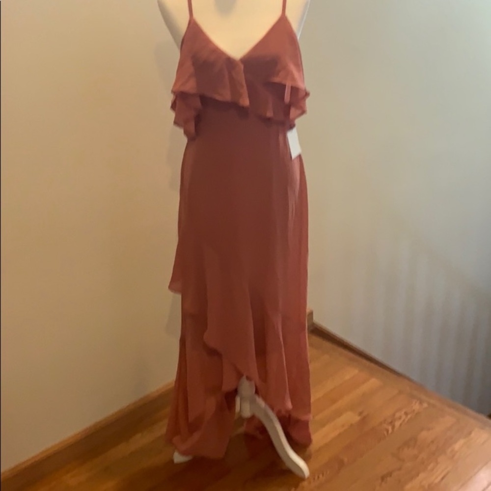 Rusty rose off the shoulder dress from Lulus - Picture 2 of 3